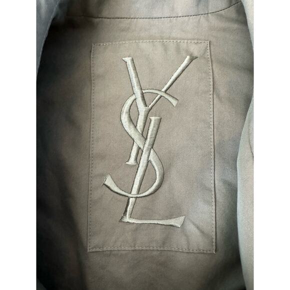 YSL Yves Saint Laurent Rive Gauche Y2K classic iridescent trench size 48/38 USA - Picture 7 of 17